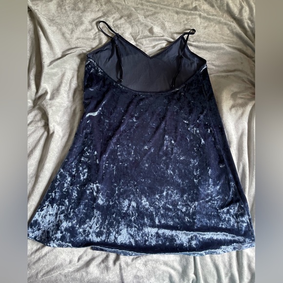 French Connection Midnight Blue Velvet Dress - Picture 2 of 7